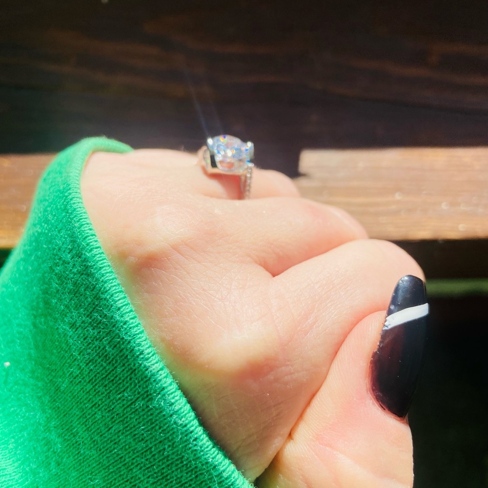 Elegant Moissanite Diamond Double Heart Ring GORGEOUS SPECIAL ADJUST all
Sizes
